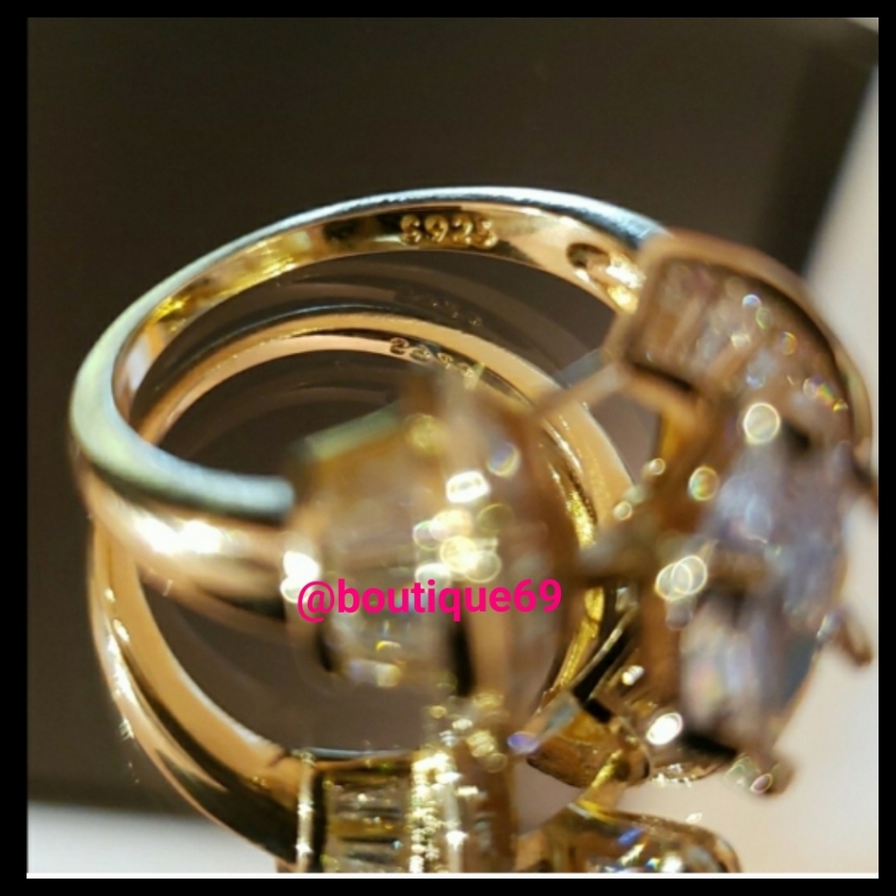3ct 14K Yellow Gold Marquise Brilliant Dia S - Picture 7 of 12
